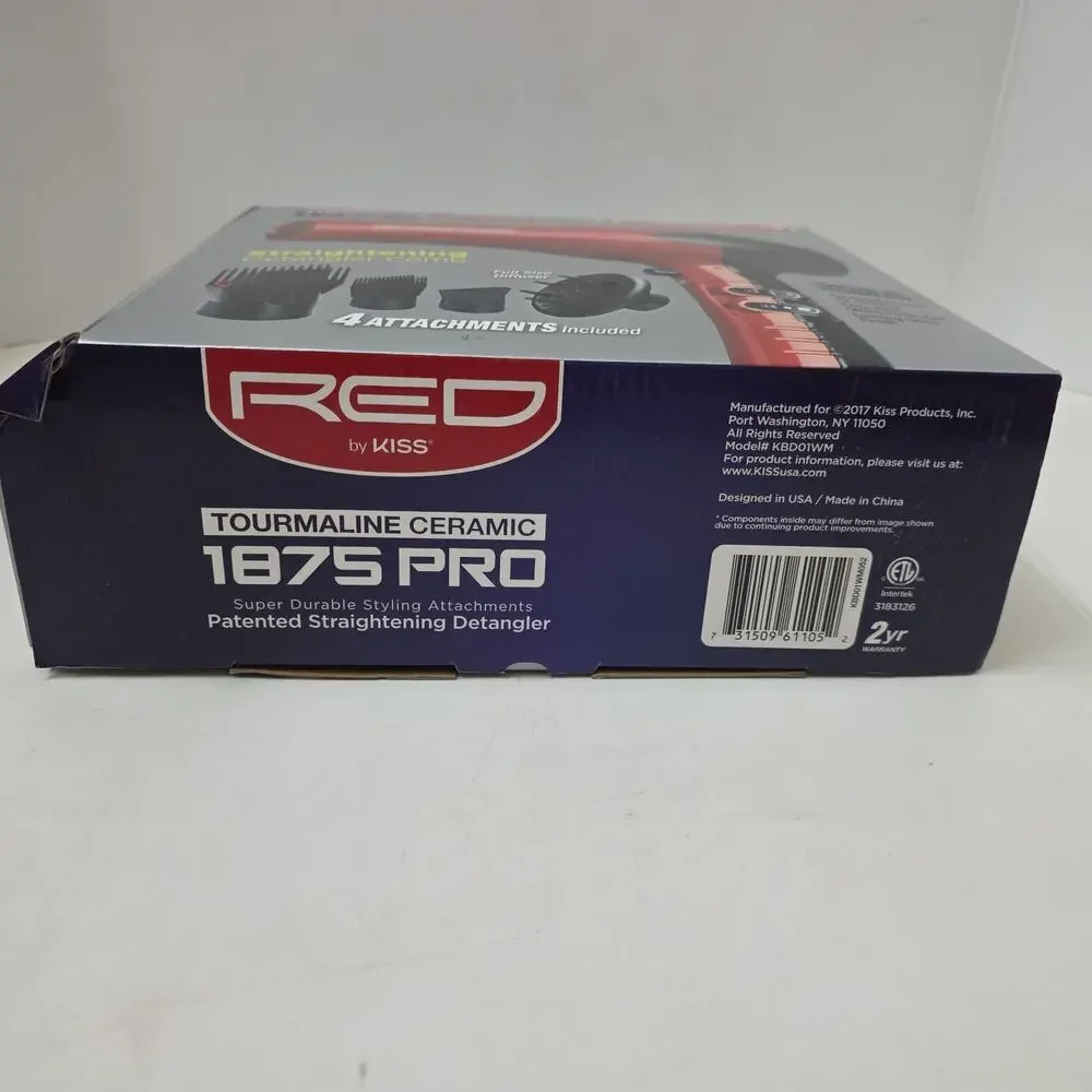 KISS 1875 Watt Pro Tourmaline Ceramic Styling Edition Hair Dryer, 5 Pieces